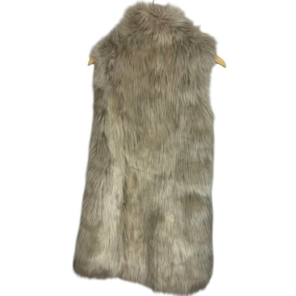 Zara Women's M Faux‎ Fur Longline Vest Beige Cream Mob Wife Aesthetic Winter - Picture 3 of 7
